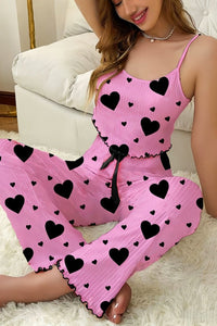 Taryn – Casual Striped Heart Lounge Set