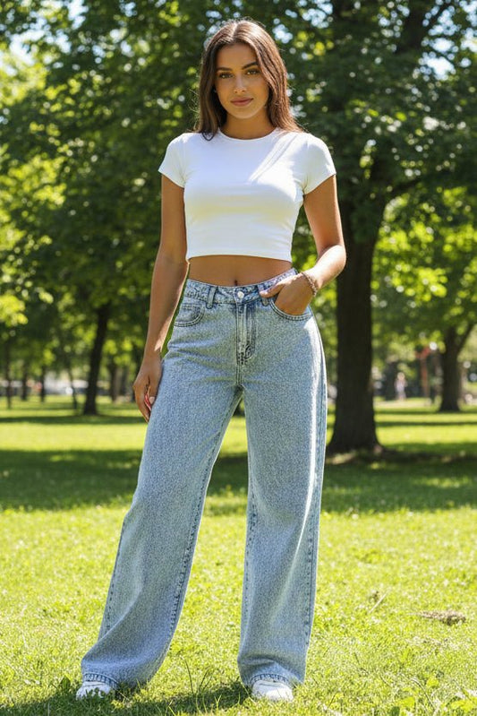 MCKENZIE – Stretch High-Waist Wide-Leg Jeans