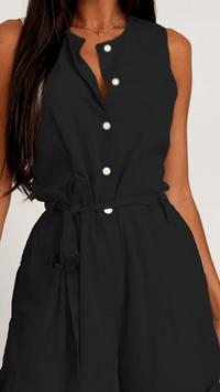 ALVINA - Sleeveless Button Waist Jumpsuit