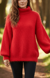 LOUNARIA – Women’s Soft Turtleneck Knit Sweater, Cozy High Neck Fit