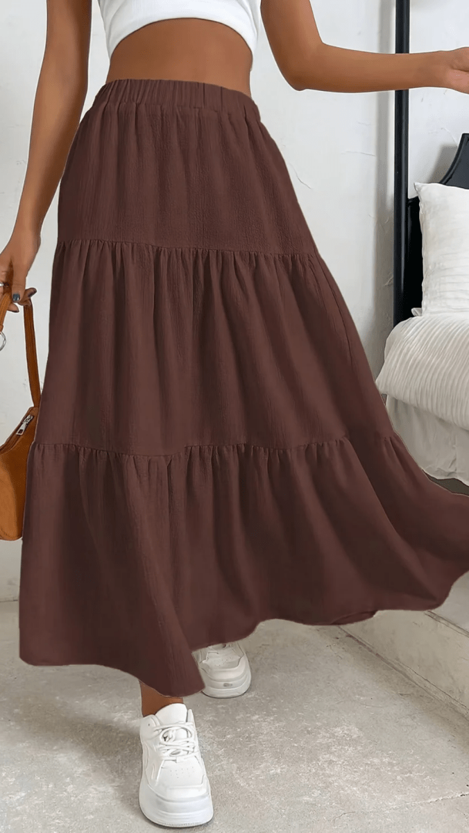 AURÉLIA - Tiered Flow Midi Skirt