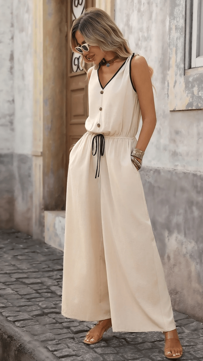 CAMÉLIA - Vintage Tie Jumpsuit