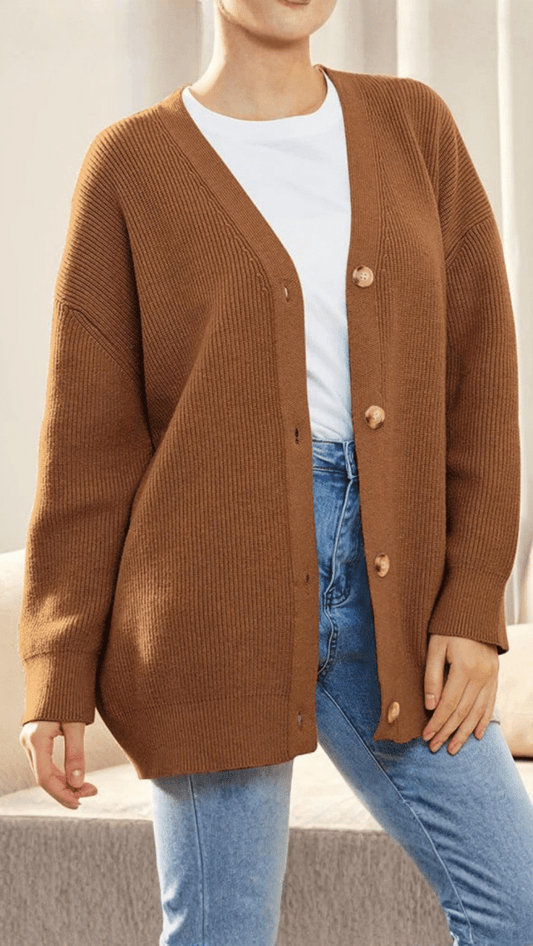 SERAVÉL - Oversized Ribbed Cardigan