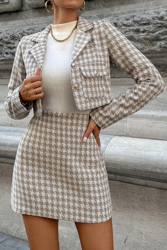 Katherine – Structured Houndstooth Mini Set