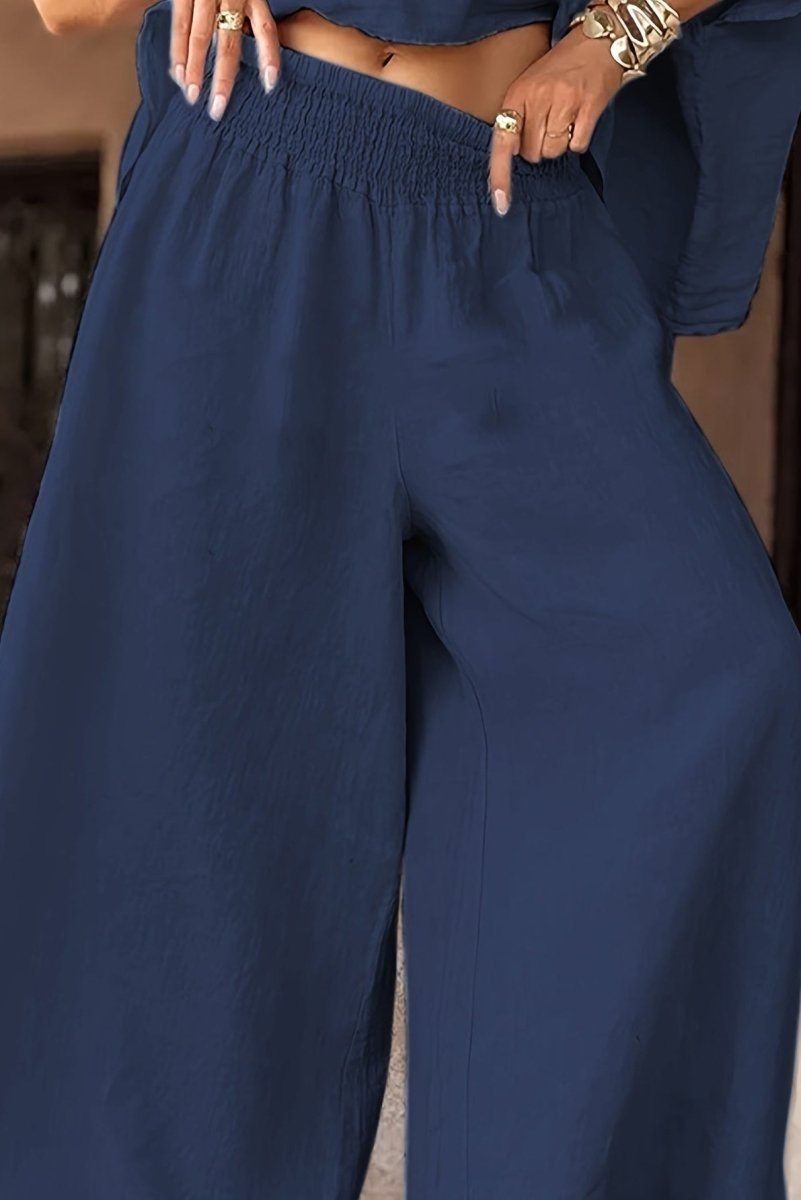 TAMARA – Plus Size Linen Off-Shoulder Lounge Set