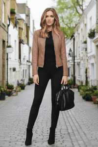 MARÉA – Elegant Zippered Biker Jacket for Timeless Modern Style