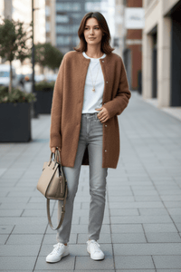 VALÉN – Women’s Soft Tailored Knit Cardigan with Open Front
