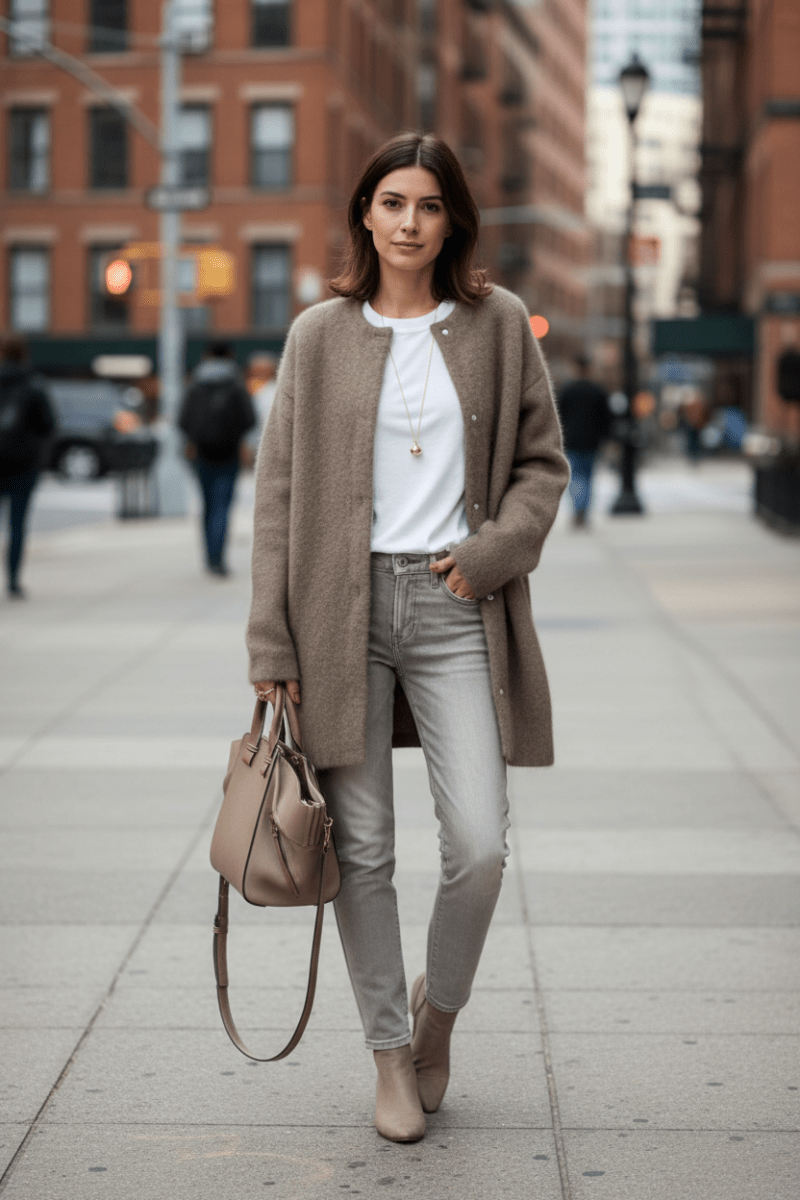 VALÉN – Women’s Soft Tailored Knit Cardigan with Open Front