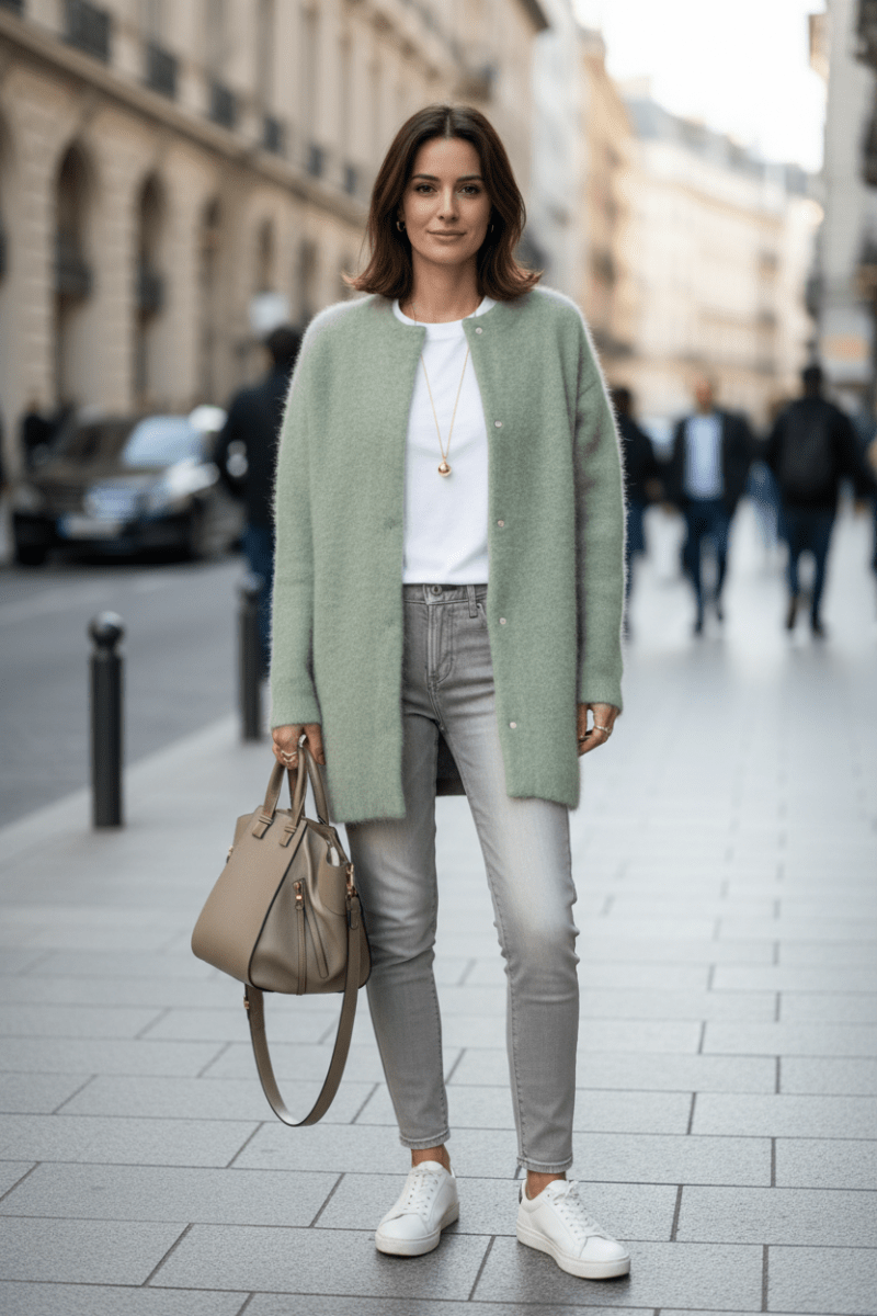 VALÉN – Women’s Soft Tailored Knit Cardigan with Open Front