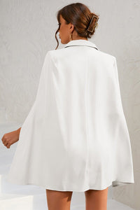 Ariella - Cape Blazer Mini Dress with Belt & Gold Button Detail