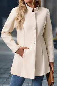 Ashley Women's Long Button-Up Coat with Functional Pockets for Autumn Style 1
