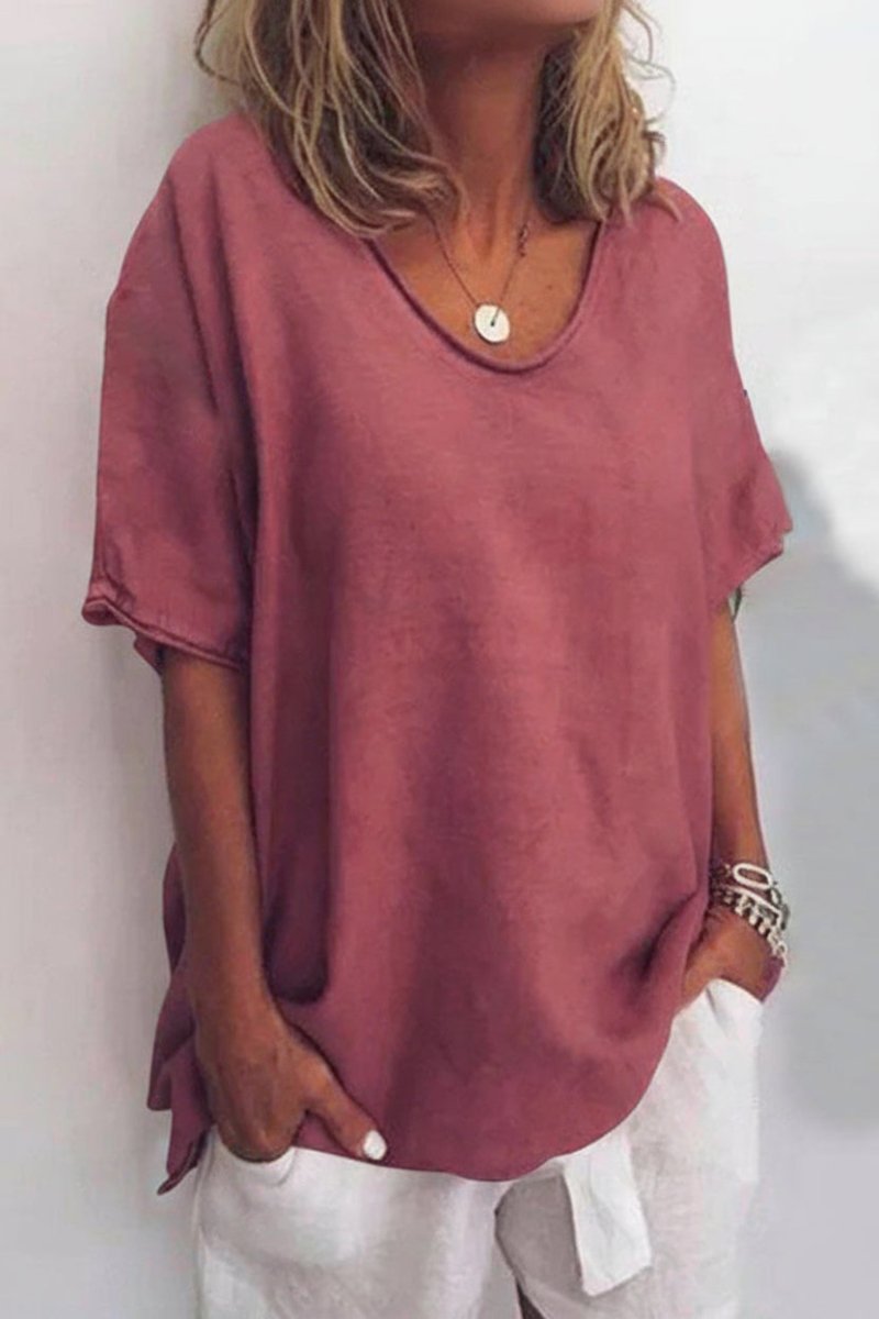 Beatrice - Women's Relaxed V-Neck Blouse in Lightweight Fabric for Summer Comfort 3