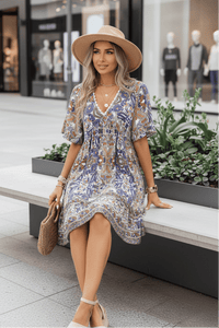 BOHÉRA – Women’s Boho Paisley Mini Dress