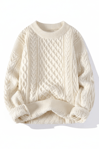 NORDLYN – Casual Women’s Textured Knit Crewneck Sweater