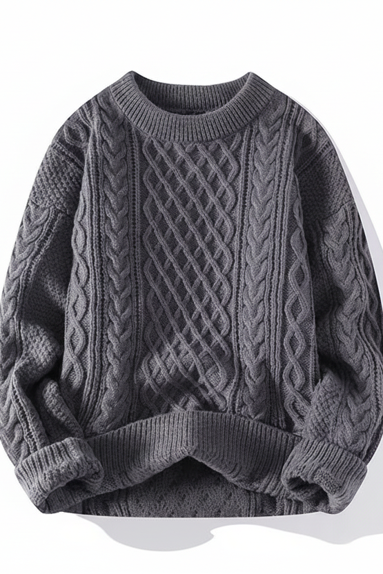 Carmen Women's Textured Knit Sweater - Classic Crewneck for Spring Style 3