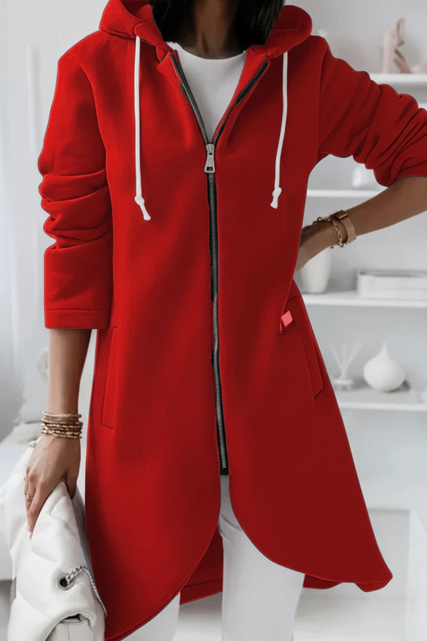 EASEZIP – Long Zip Hoodie for Women with Relaxed Casual Comfort