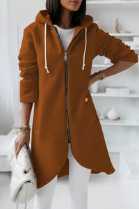 Casual Long Zip Hoodie for Women - Comfortable Autumn Sweatshirt 5