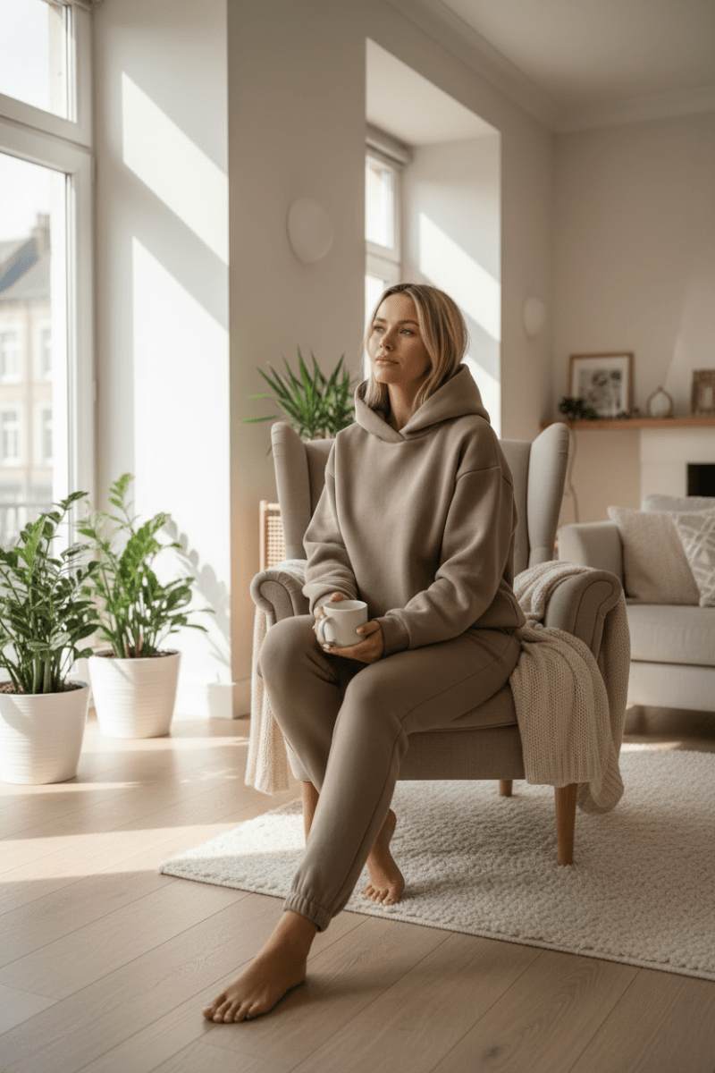 WARMERA – Women’s Autumn Hoodie Sweatshirt and Relaxed Pant Set