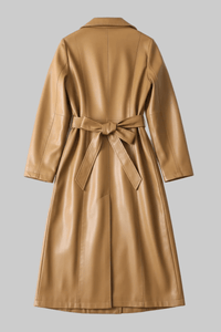 Chelsea - Women's Genuine Sheepskin Leather Trench Coat with Soft Lining 1