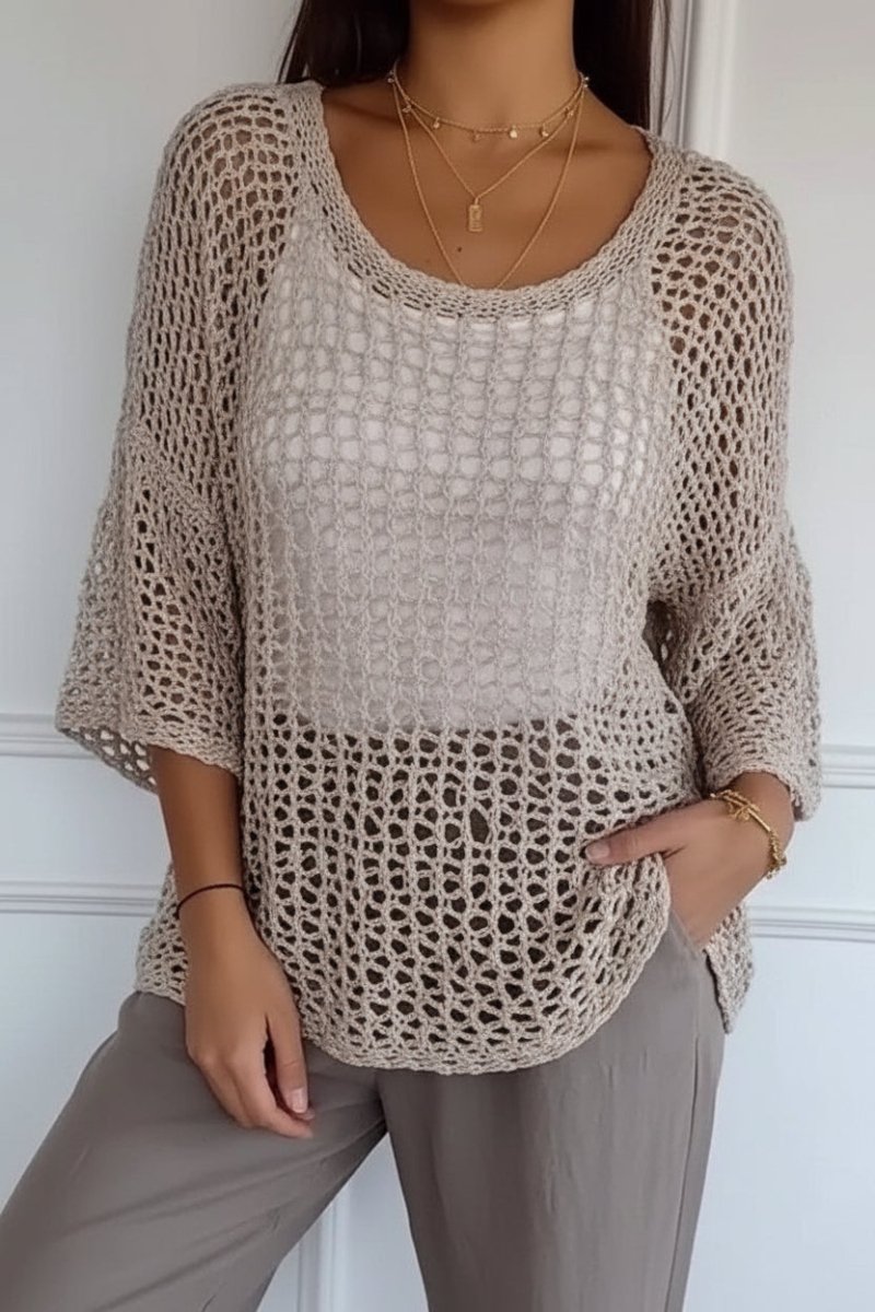 Chic Crochet Crop Top for Women - Stylish Summer Going Out Top in Relaxed Fit 4