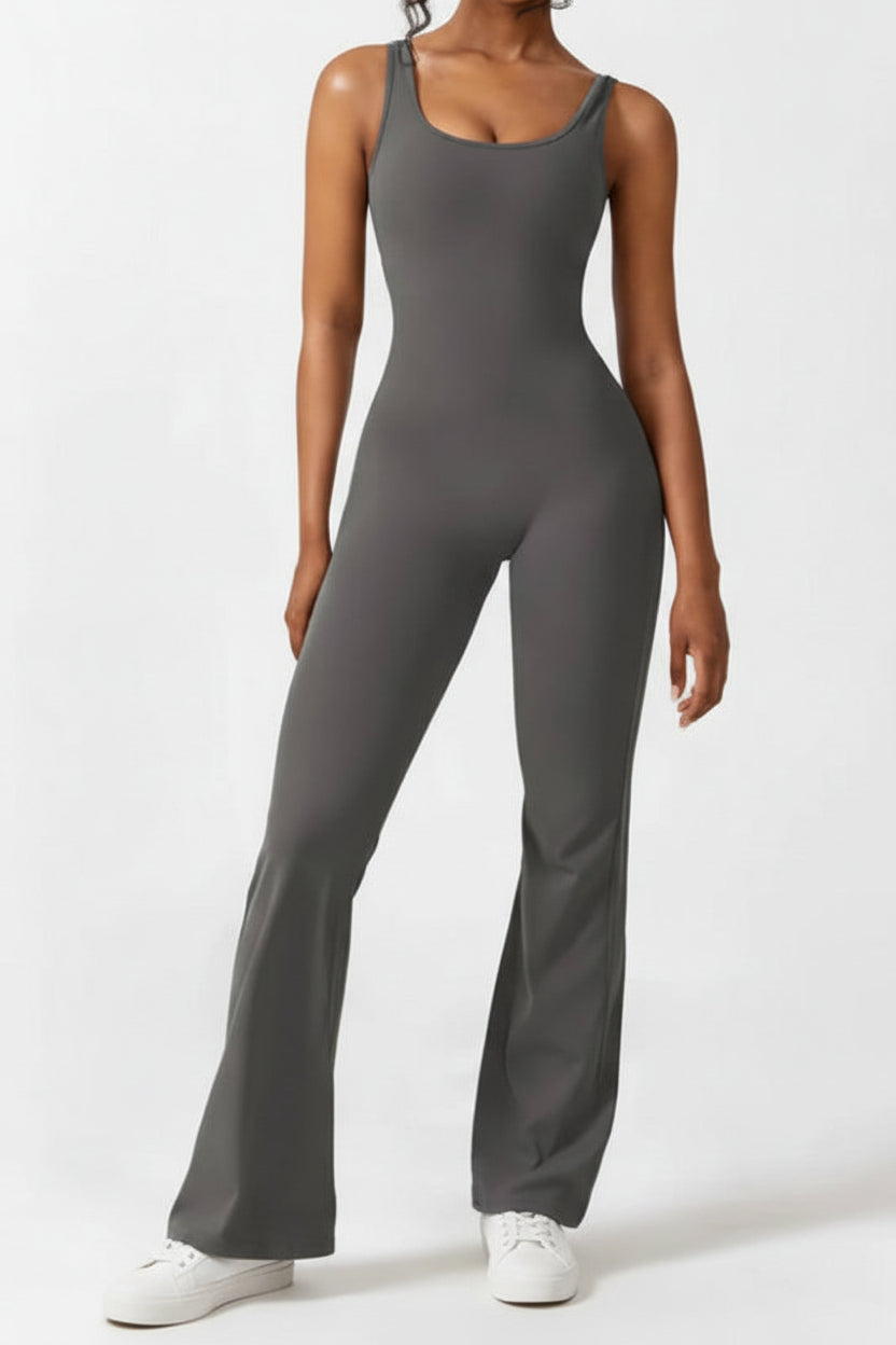 Chic Sleeveless Jumpsuit with Cut-Out Back & Flared Legs for Effortless Style 1