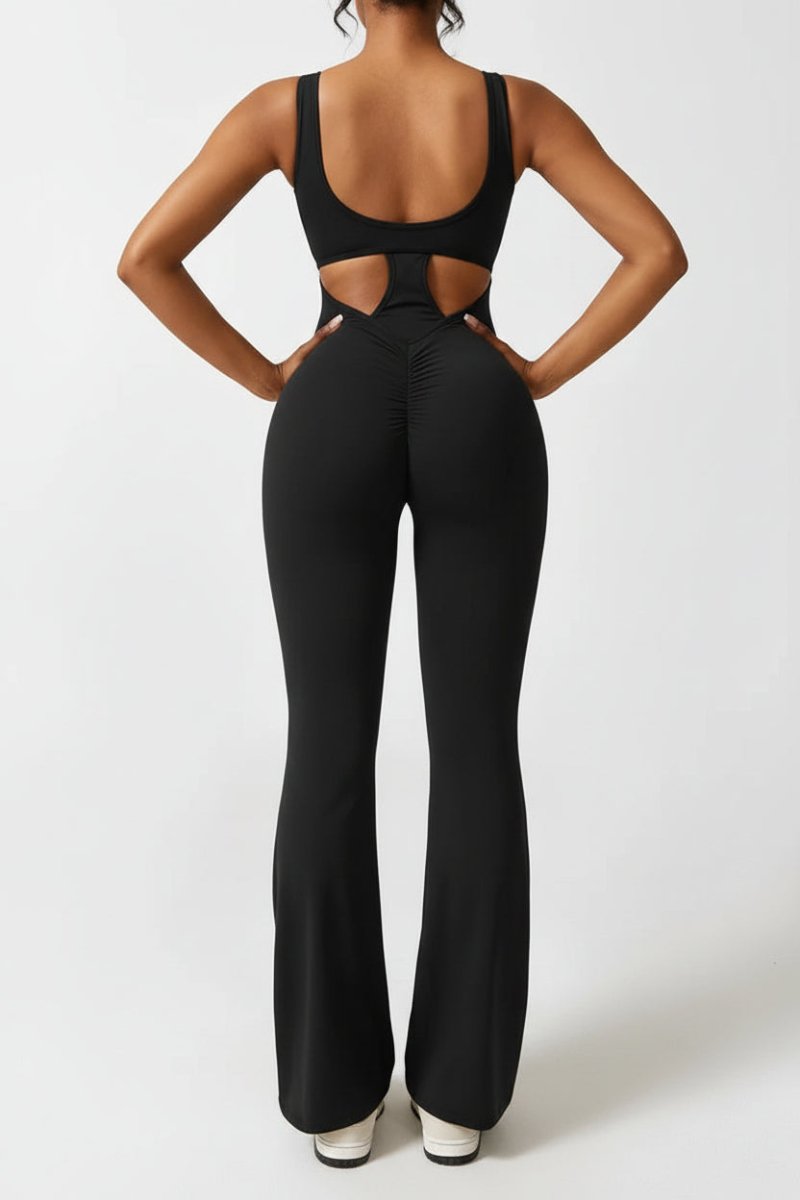 Chic Sleeveless Jumpsuit with Cut-Out Back & Flared Legs for Effortless Style 4
