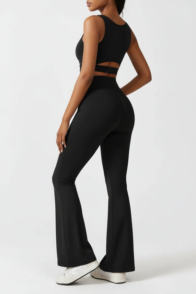 Chic Sleeveless Jumpsuit with Cut-Out Back & Flared Legs for Effortless Style 8