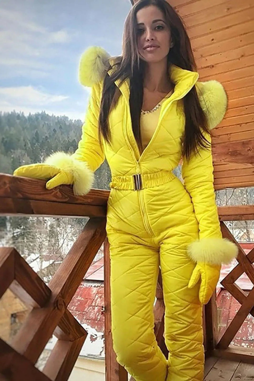 Chic Winter Overalls for Women - Elegant Insulated Design for Cold Days 0