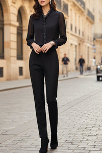 Chic Women's Long Sleeve Top - Soft, Breathable Fabric with Classic Crew Neckline 0