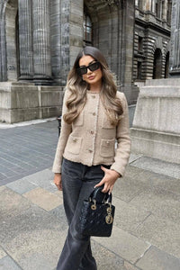 Clara Cropped Blazer - Short Tweed Jacket with Button Closure for Women 5