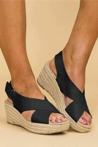 ComfortStep - Women's Orthopedic Wedge Sandals with Adjustable Cross Straps 5