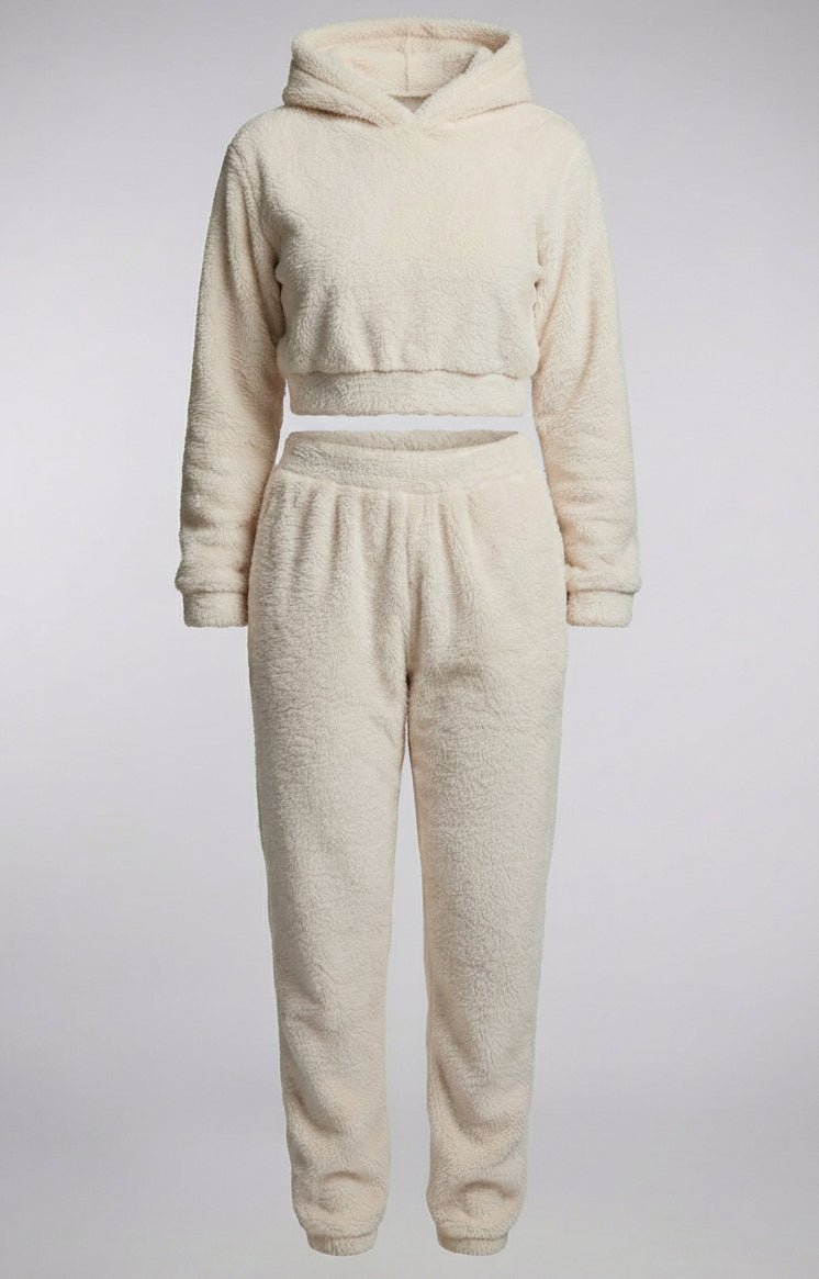 Cozy Fleece Lounge Set for Women - Stylish Hoodie and Comfortable Trousers 1