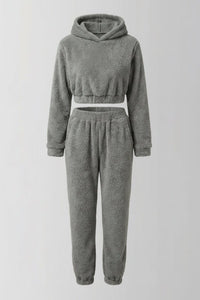 Cozy Fleece Lounge Set for Women - Stylish Hoodie and Comfortable Trousers 2