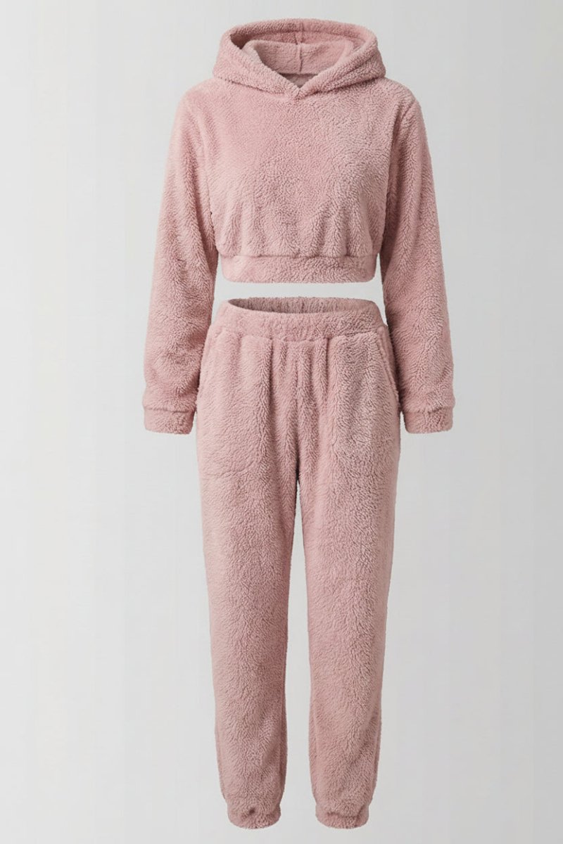 Cozy Fleece Lounge Set for Women - Stylish Hoodie and Comfortable Trousers 3