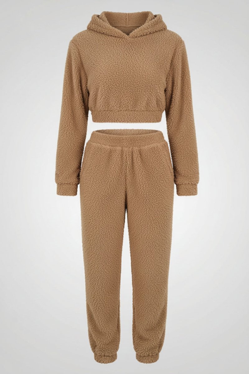 Cozy Fleece Lounge Set for Women - Stylish Hoodie and Comfortable Trousers 4