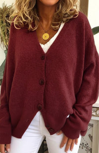 Cozy V-Neck Knit Cardigan for Women - Stylish Layering Essential in Soft Fabric 11