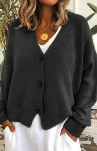 Cozy V-Neck Knit Cardigan for Women - Stylish Layering Essential in Soft Fabric 5