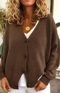 Cozy V-Neck Knit Cardigan for Women - Stylish Layering Essential in Soft Fabric 7