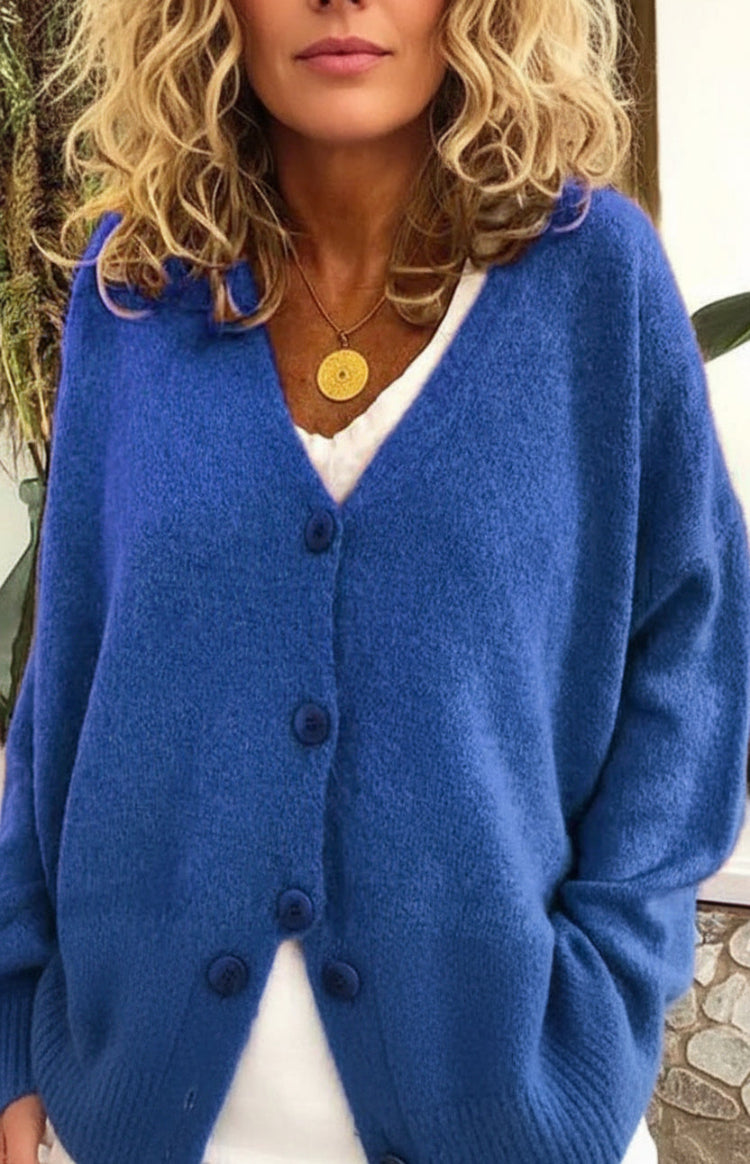 Cozy V-Neck Knit Cardigan for Women - Stylish Layering Essential in Soft Fabric 8