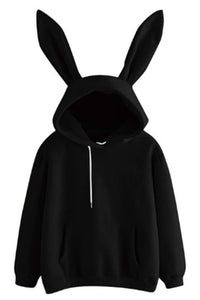 Cozy Women's Hooded Sweatshirt with Playful Rabbit Ears for Casual Wear 2