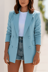 Cressida - Sophisticated Double-Breasted Longline Blazer