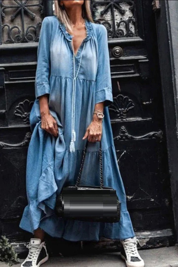 SUNVÉRA – Elegant Maxi Dress with Comfortable Long Sleeveless Fit for Any Occasion