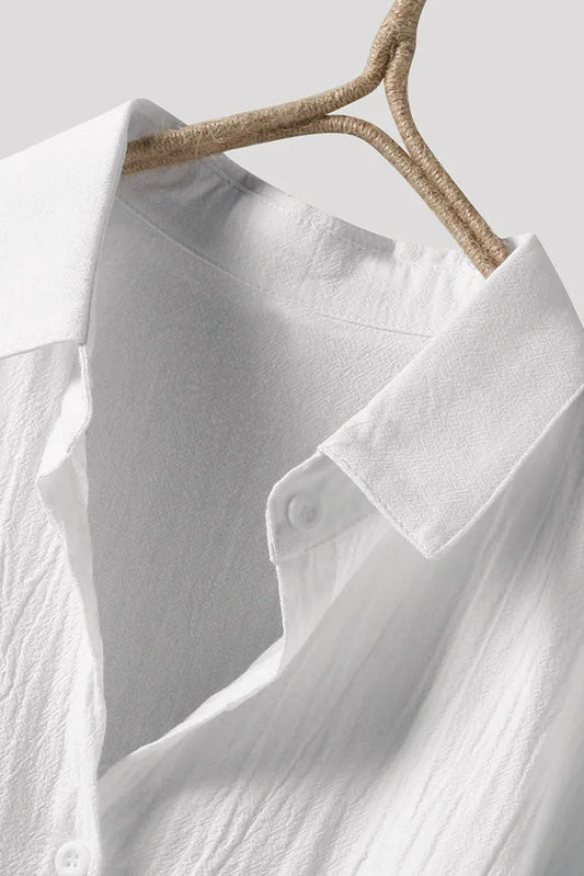 Elegant Oversized Blouse - Long Sleeve Cotton Top for Versatile Styling 2