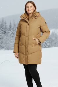 Elegant Plus-Size Puffer Jacket Women - Quilted Thermal Winter Coat 0