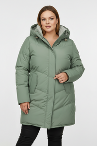 Elegant Plus-Size Puffer Jacket Women - Quilted Thermal Winter Coat 1