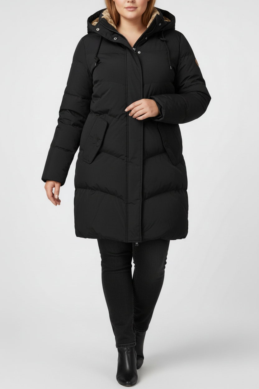 Elegant Plus-Size Puffer Jacket Women - Quilted Thermal Winter Coat 2