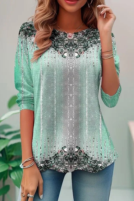 Elegant Sequin Top for Women - Loose Fit Going Out Top with Three-Quarter Sleeves 5