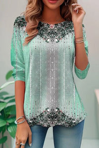Elegant Sequin Top for Women - Loose Fit Going Out Top with Three-Quarter Sleeves 5