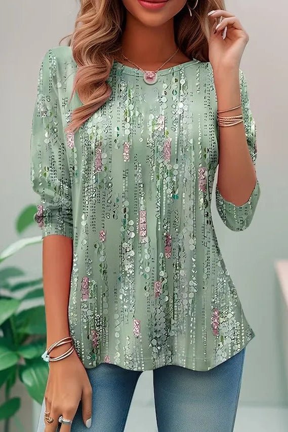 Elegant Sequin Top for Women - Loose Fit Going Out Top with Three-Quarter Sleeves 6