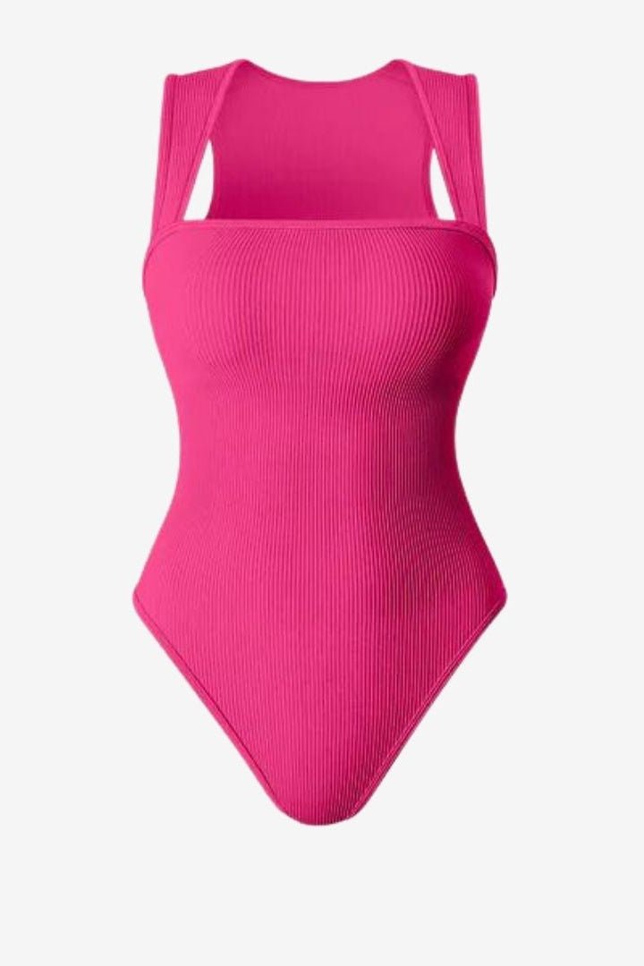 ELEGRA – Elegant Women’s Square Neck Bodysuit for Everyday Versatile Styling